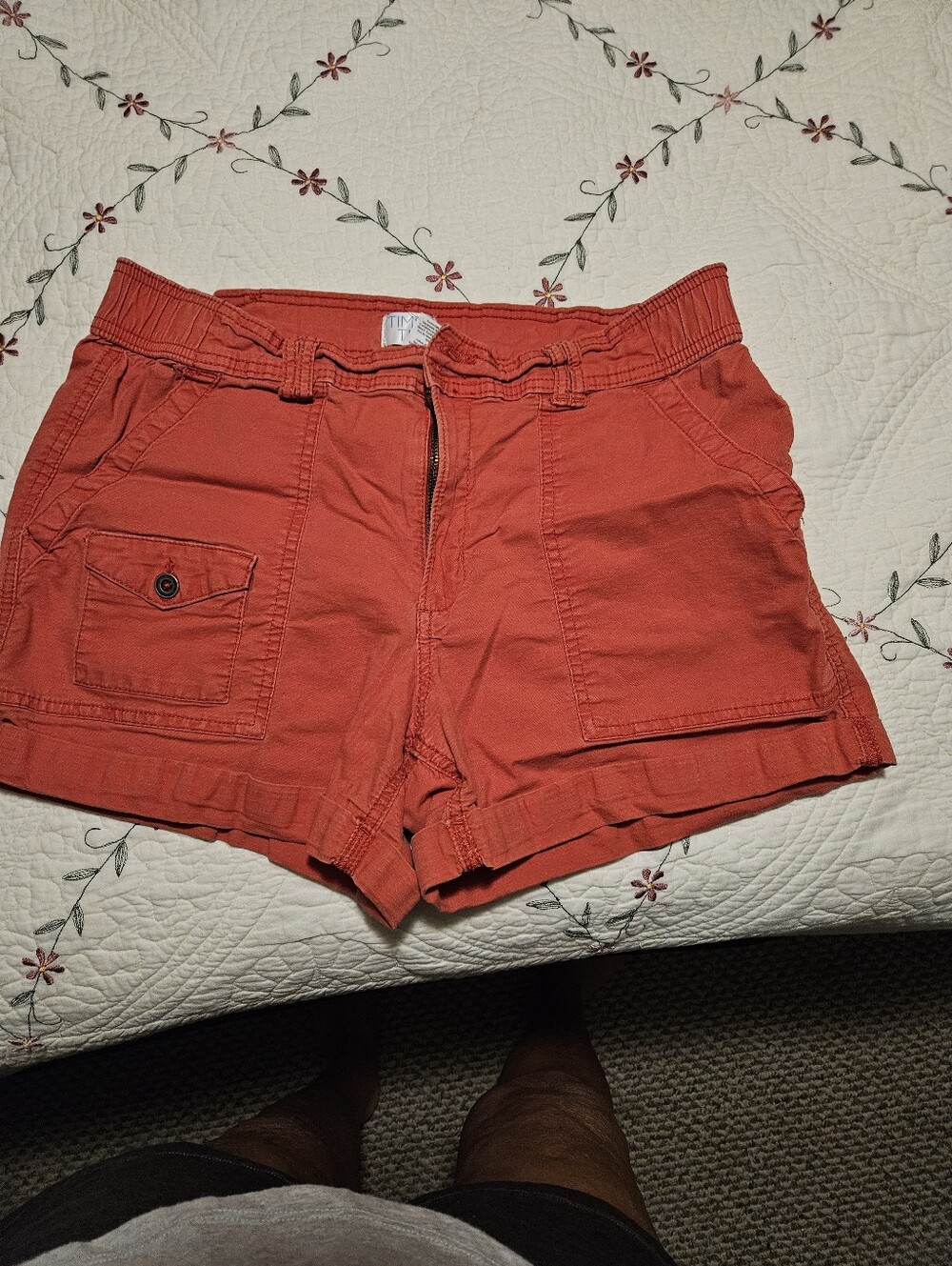 Women's Red Cargo Shorts - Casual Comfort